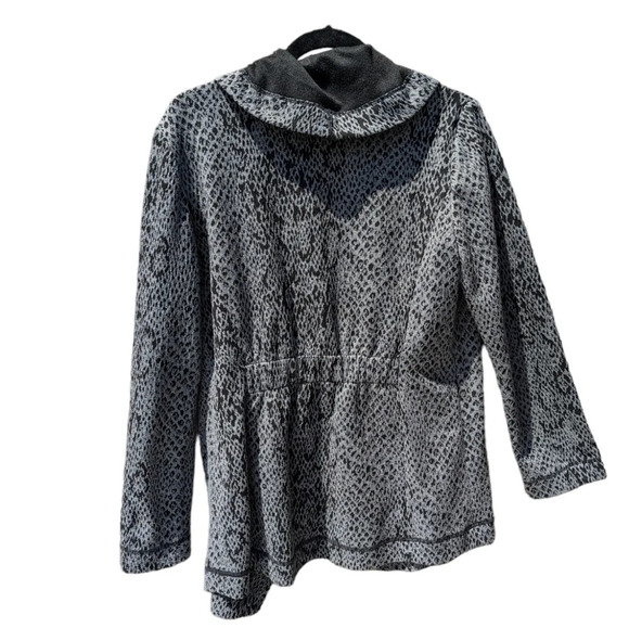 Calvin Klein Woman M Poly/Rayon/Spandex Charcoal  Open Cardigan Snake - Picture 2 of 7